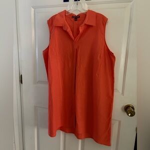 Jessica London Sleeveless Coral Tunic Blouse EUC